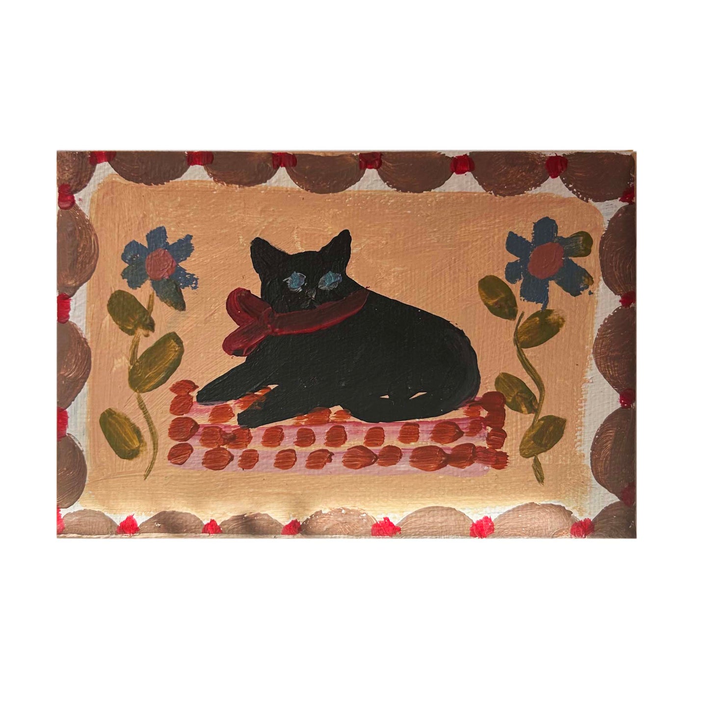 black cat mini painting
