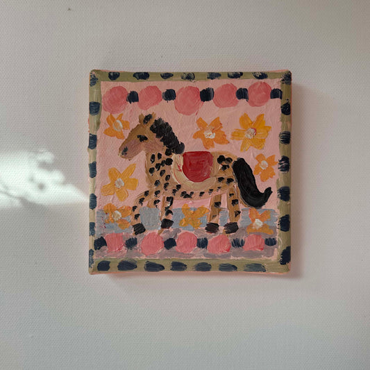 mini horse folk art painting
