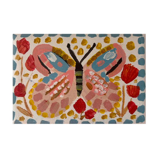 MIni Butterfly  folk art original painting