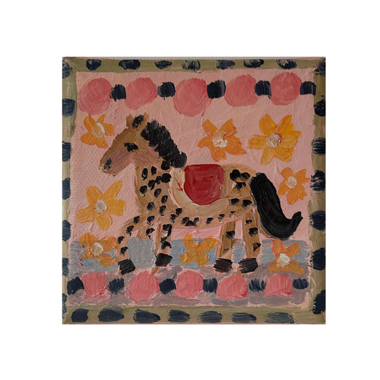 mini horse folk art painting